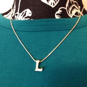 Silver "L" necklace